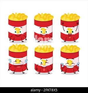 Cartoon character of cup of potato chips with smile expression. Vector illustration Stock Vector