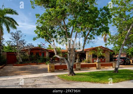 Hollywood, FL, USA - May 3, 2021: Photo series of single family houses in Hollywood Hills neighborhoods Florida USA Stock Photo