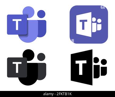 Set of Microsoft Teams Logo or Icon. Remote working application symbol. Vector Stock Vector