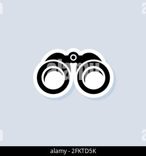 Binocular icon. Overview sticker, logo, icon. Vector. Our vision and mission logo. Zoom icons. Business goal concept. Vector on isolated background. E Stock Vector