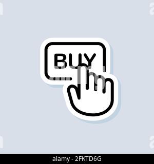 Buy with mouse click. Click buy sticker, logo, icon. Vector on isolated background. EPS 10 Stock Vector