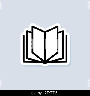 Open book. Book sticker, logo, icon. Vector. Reading line icon. Bookstore logo. Library sign. Education or educational symbol. Vector on isolated back Stock Vector