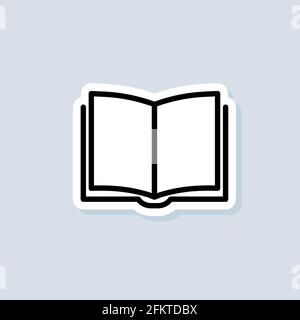 Reading line icon. Bookstore logo. Open book. Book sticker, logo, icon. Vector. Library sign. Education or educational symbol. Vector on isolated back Stock Vector