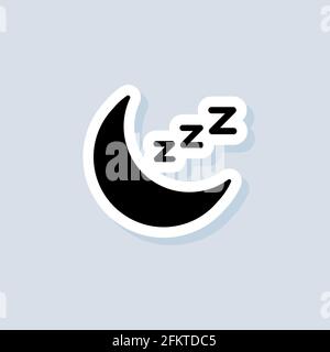 Sleeping sticker, logo, icon. Vector. Pillow. Sleep. Rest, relaxation, restoration. Vector on isolated background. EPS 10 Stock Vector