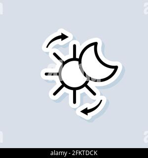 Dark mode switch logo, icon. Vector day night switch sticker. Dark and light mode switcher. Day and night mode gadget application. Vector on isolated Stock Vector