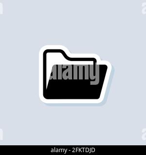 Folder document sticker, icon. Vector. Folder logo. Vector on isolated background. EPS 10 Stock Vector
