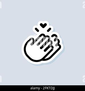 Sticker Thank you. Clapping Hands logo, icon. Vector.. Clap, applause icon. Vector on isolated background. EPS 10 Stock Vector