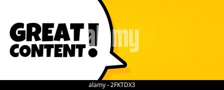 Speech bubble banner with greate content. Pop art retro comic style. For business, marketing and advertising. Vector on isolated background. EPS 10 Stock Vector