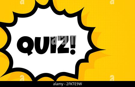 Quiz speech bubble banner. Pop art retro comic style. For business, marketing and advertising. Vector on isolated background. EPS 10 Stock Vector