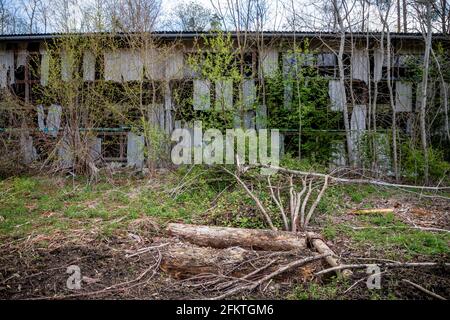 Debris in ammunition store in Vrbetice, Czech Republic, May 3, 2021