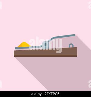 Mouse trap icon, flat style Stock Vector