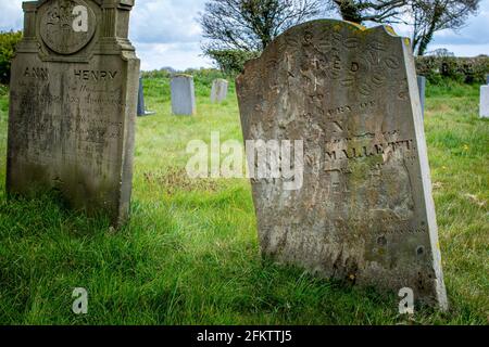 Limpenhoe, St Botolph, church graveyard Stock Photo