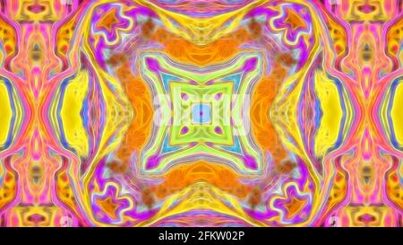 Abstract symmetrical multicolored patterned background. Stock Photo