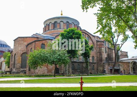 Istanbul, Turkey - May 13, 2013:View of Hagia Irene Church on a Sunny Day Stock Photo