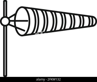Wind direction flag icon, outline style Stock Vector
