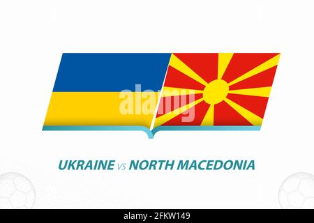 Ukraine vs North Macedonia in European Football Competition, Group C. Versus icon on Football background. Sport vector icon. Stock Vector