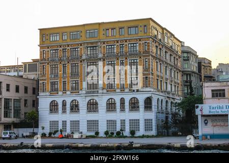 Istanbul, Turkey - May 12, 2013: Interesting Old Architecture on the Waterfront Stock Photo