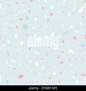 Terrazzo seamless pattern. Pastel classic flooring texture. Breathtaking background made of natural stones, granite, quartz, marble, and concrete. Uni Stock Vector