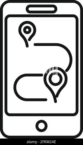 Running route icon, outline style Stock Vector Image & Art - Alamy