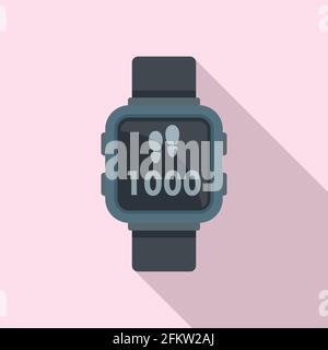 Fitness tracker icon, flat style Stock Vector