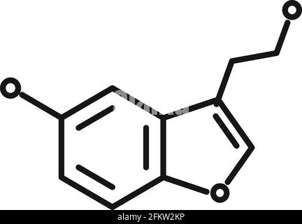 Hormones molecule icon, outline style Stock Vector