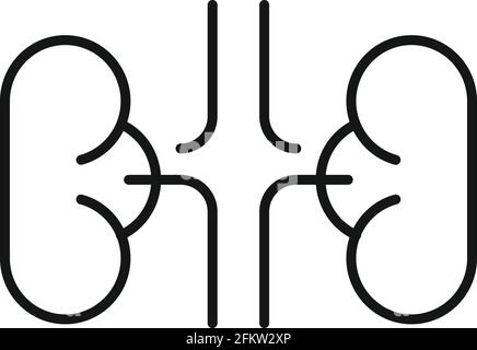 Hormones kidneys icon, outline style Stock Vector