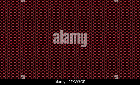 : Red background and black hexagon lines Illustration Vector design Stock Vector