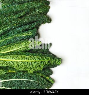 Fresh Green Kale on white background Stock Photo