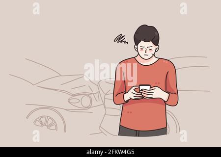 Car accident and insurance concept Stock Vector