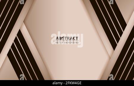Luxury abstract modern rose gold background with brown lines and shadows. Modern royal banner with light gradient lines. Abstract futuristic beige Stock Vector