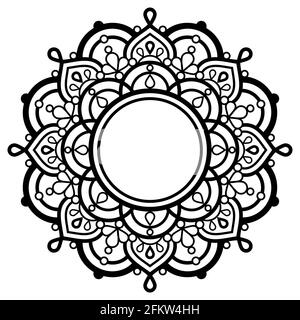 Indian Mandala vector art with empty space for text, geometric design perfect for greeting card or wedding invitaiton Stock Vector