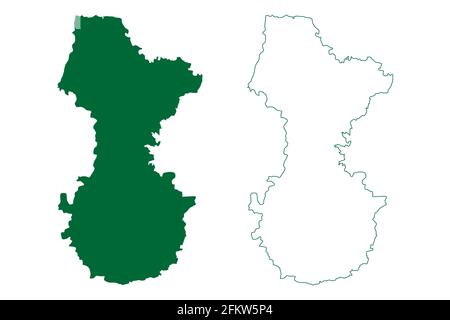 Bhopal district (Madhya Pradesh State, division, Republic of India) map vector illustration, scribble sketch Bhopal map Stock Vector