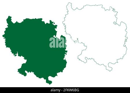 Vidisha district (Madhya Pradesh State, Bhopal division, Republic of India) map vector illustration, scribble sketch Vidisha map Stock Vector