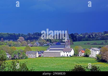 Prondines village, Puy-de-Dome, Auvergne-Rhone-Alpes, Massif-Central ...