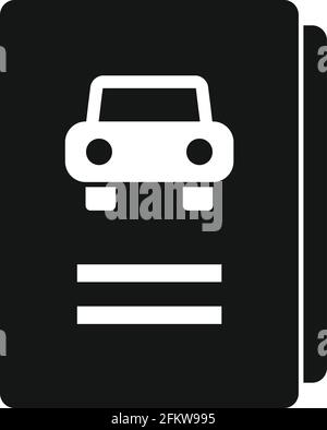 Driving school book icon, simple style Stock Vector