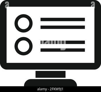 Monitor driving school icon, simple style Stock Vector