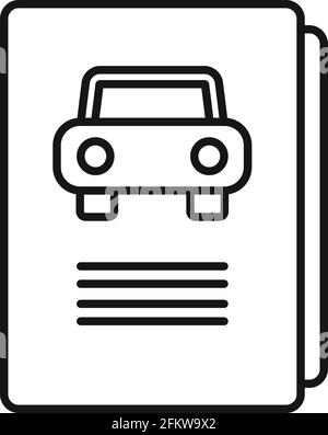 Driving school book icon, outline style Stock Vector