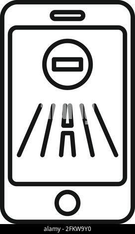 Driving school smartphone icon, outline style Stock Vector