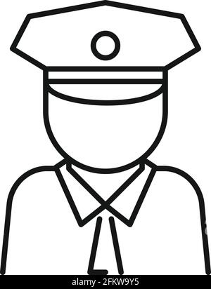 Driving school teacher icon, outline style Stock Vector
