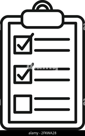 Driving school clipboard icon, outline style Stock Vector