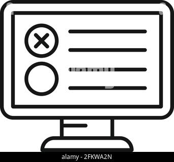 Monitor driving school icon, outline style Stock Vector