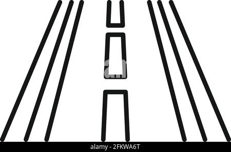 Driving school road icon, outline style Stock Vector