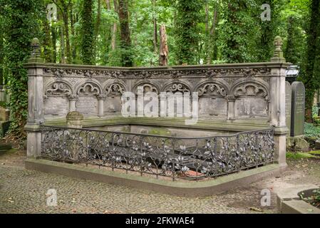 Berlin. Germany. Grave of German Jewish painter Max Liebermann (1847-1935) in the Jewish cemetery on Schönhauser Allee, Prenzlauer Berg. Stock Photo