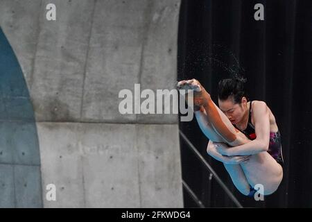 Tokyo. 4th May, 2021. Chang Yani of China competes during the women's 3m springboard final at the FINA Diving World Cup 2021 in Tokyo, Japan on May 4, 2021. Credit: Christopher Jue/Xinhua/Alamy Live News Stock Photo