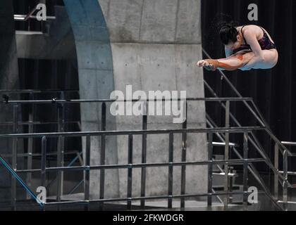 Tokyo. 4th May, 2021. Chang Yani of China competes during the women's 3m springboard final at the FINA Diving World Cup 2021 in Tokyo, Japan on May 4, 2021. Credit: Christopher Jue/Xinhua/Alamy Live News Stock Photo