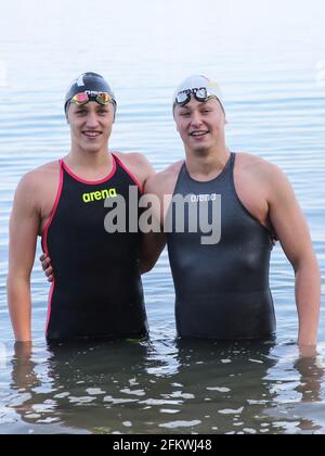 DSV Open Water Swimmer Linus Schwedler And Rob Muffels SC Magdeburg Stock Photo