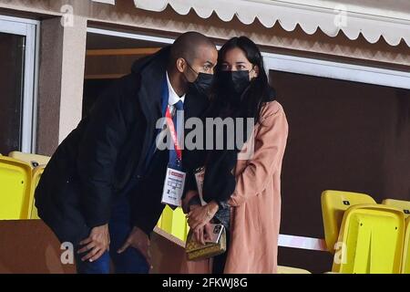 Alize Lim, Tony Parker attend the Monaco vs Lyon - Ligue 1 Uber Eats match at The Louis II Stadium, in Monaco on May 2, 2021. (Photo by Lionel Urman/Sipa USA) Stock Photo