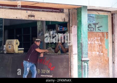 Ration book store architecture building, Cuba Stock Photo