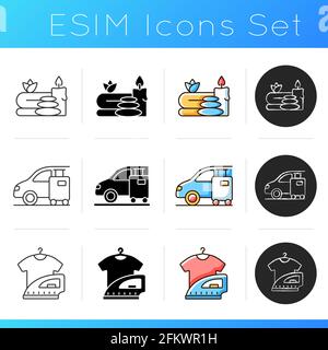 Hotel services icons set Stock Vector