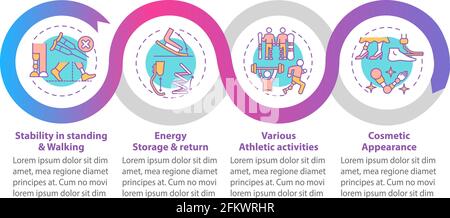Leg prostheses tasks vector infographic template Stock Vector
